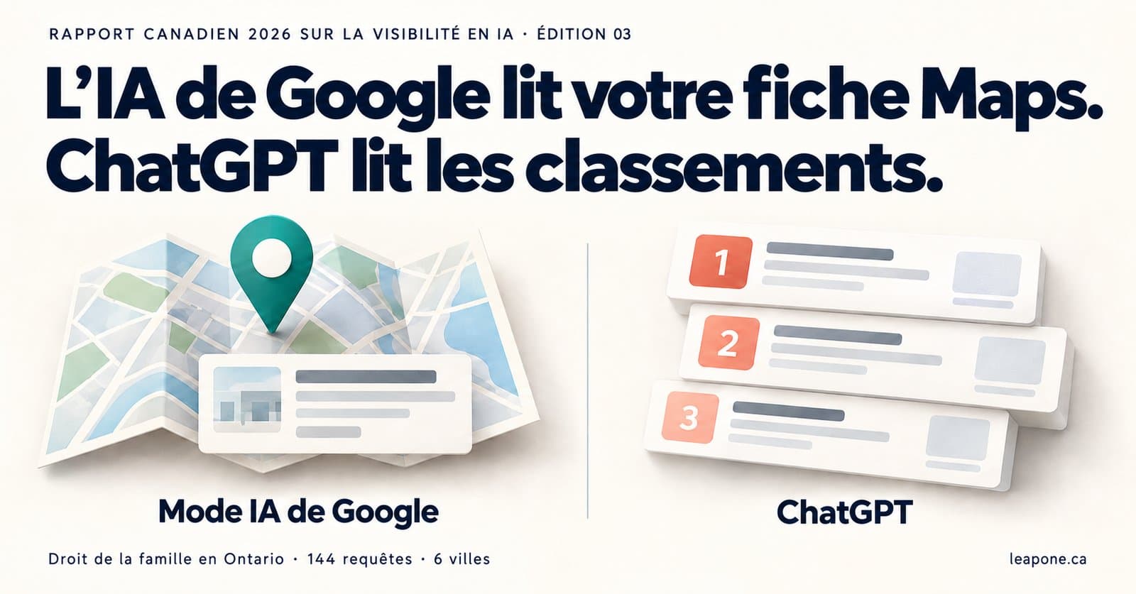 L'IA de Google lit votre fiche Maps. ChatGPT lit les classements.